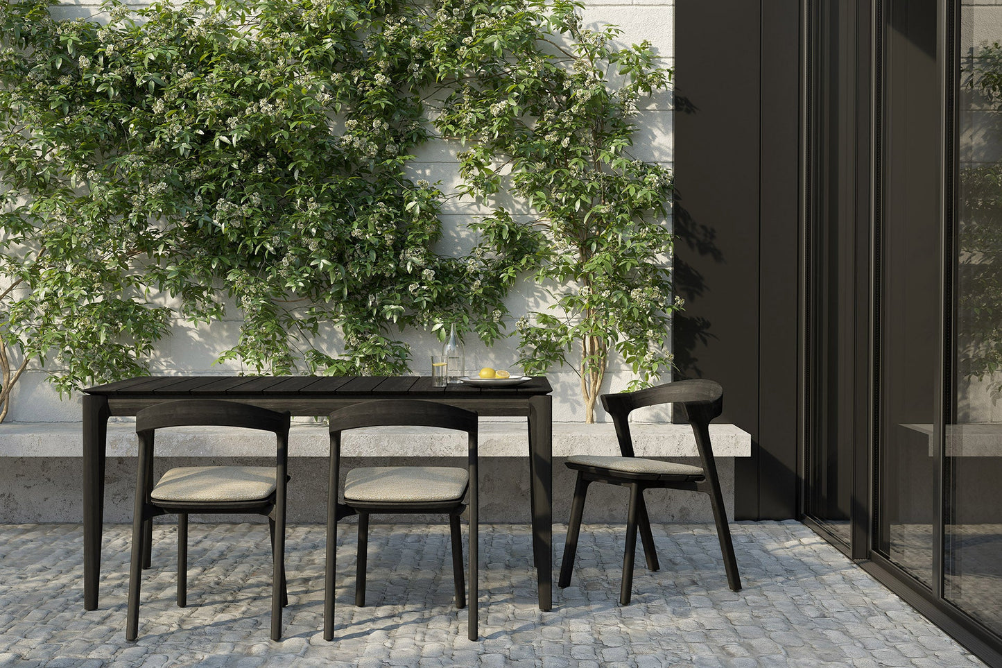 Natural Cushion Teak Black Bok Outdoor Dining Chair