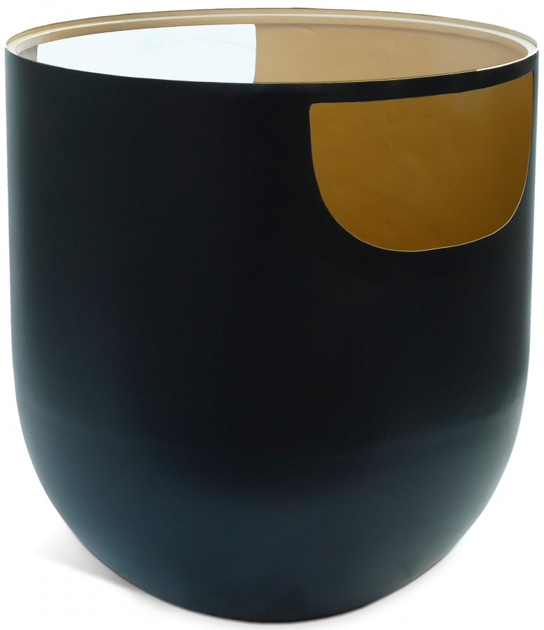 Doma Glass Top And Iron Base End / Side Table - Black