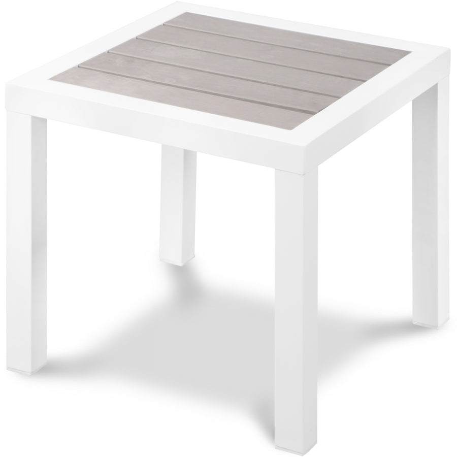 Nizuc Aluminum Outdoor Patio End Table - Grey