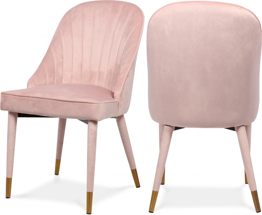 Belle Velvet Upholstered Dining Chair - Pink