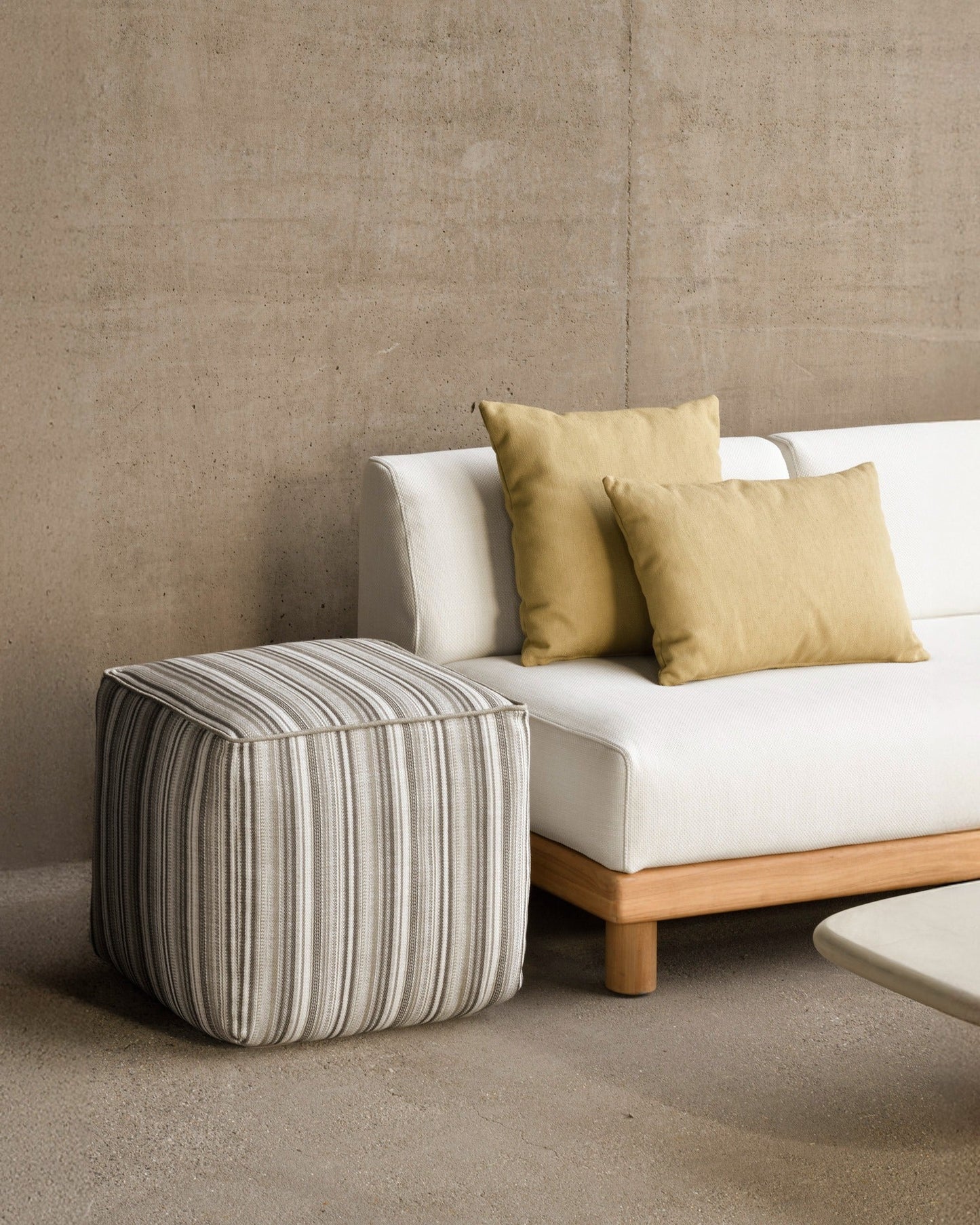 Gray Zahara Outdoor Pouf