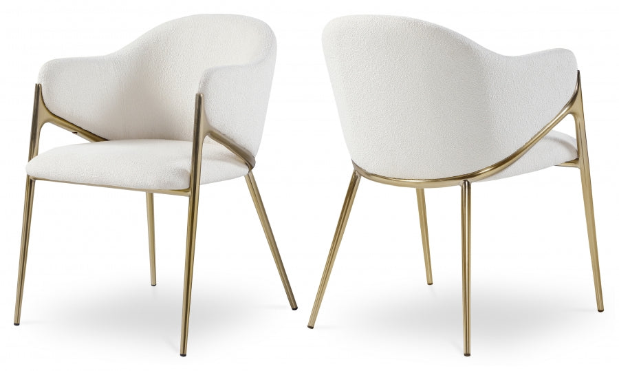 Nial Boucle Fabric Upholstered Dining Chair - Cream