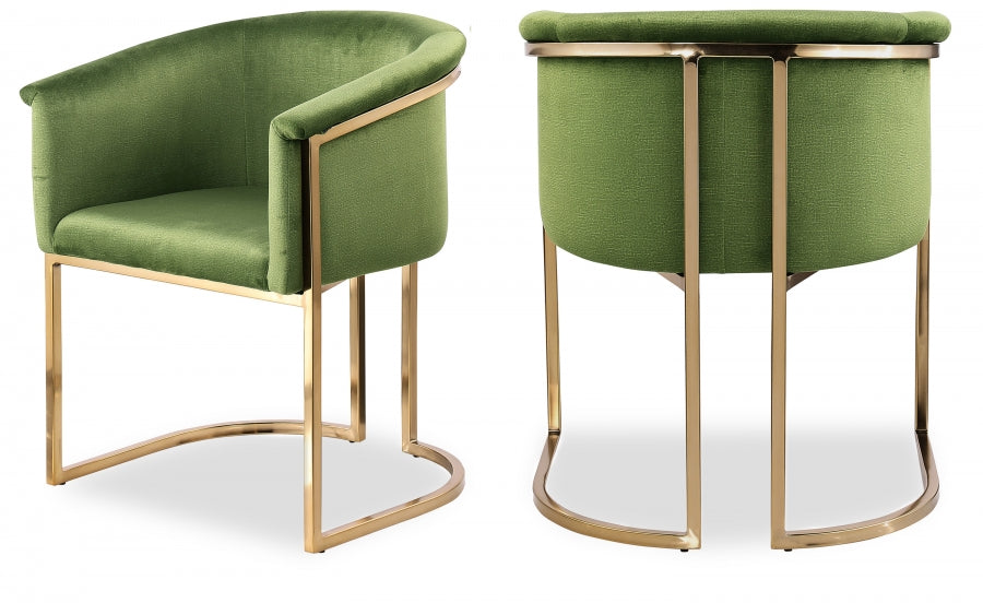 Tierra Velvet Upholstered Dining Chair - Olive