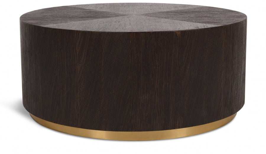 Nile Oak Wood Top And Metal Base Coffee Table - Brown