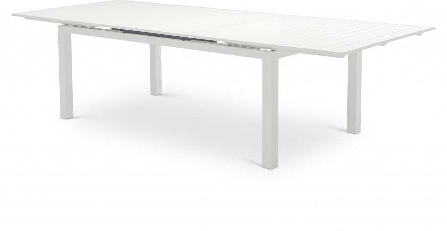 Maldives 95.5" - 119" Aluminum Extendable Outdoor Patio Dining Table - White