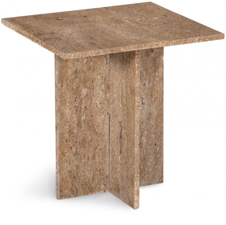 Verona Travertine End Table - Natural