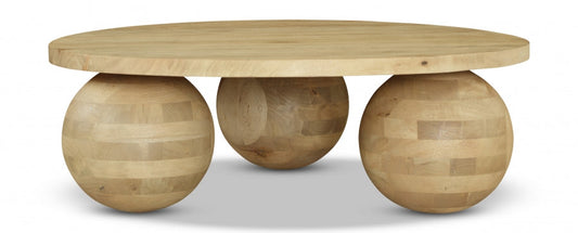 Spherical Acacia Wood Coffee Table - Natural