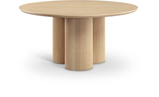 Simba 60" Ash Wood And Oak Veneer Dining Table - Natural