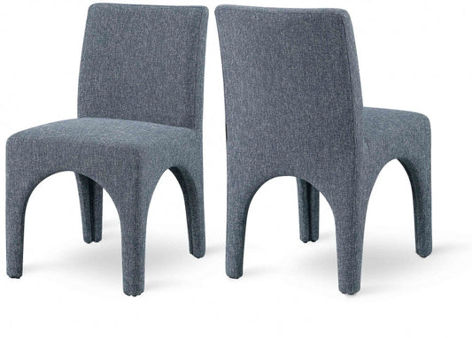 Gramercy Linen Textured Fabric Upholstered Dining Chair - Blue