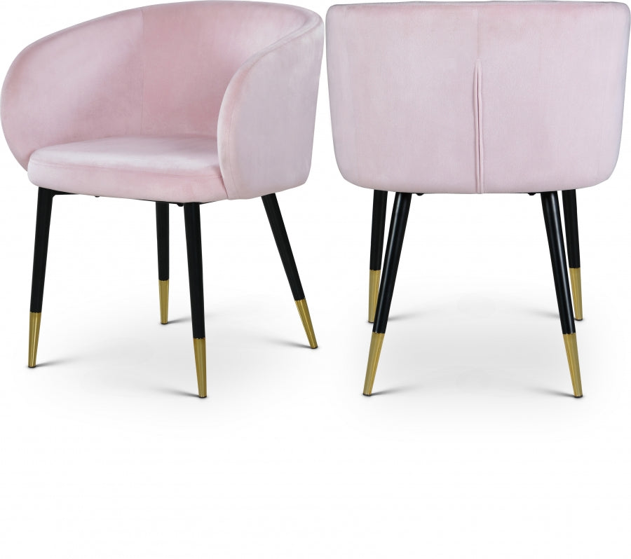 Louise Velvet Upholstered Dining Chair - Pink