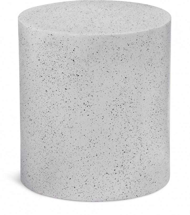 Terrazzo Terrazzo Pattern Iron End / Side Table - White