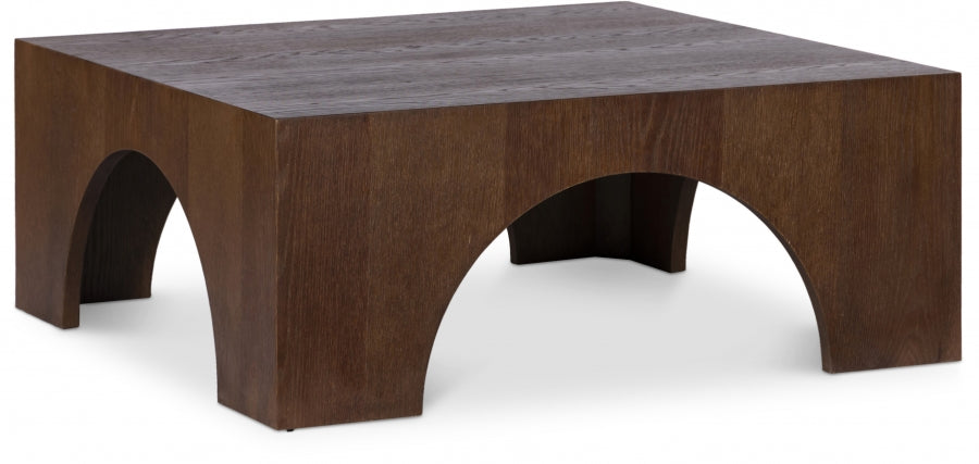 Arch Oak Wood Coffee Table - Brown