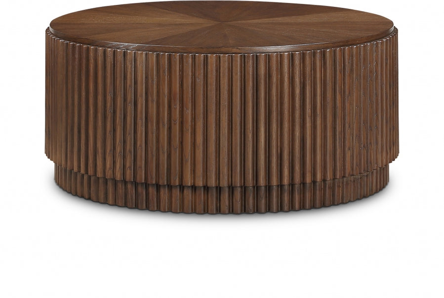 Ronin Solid Wood And Oak Veneer Coffee Table - Brown