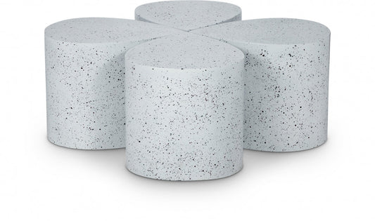 Petal Terrazzo Pattern Iron 4pc. Coffee Table - White
