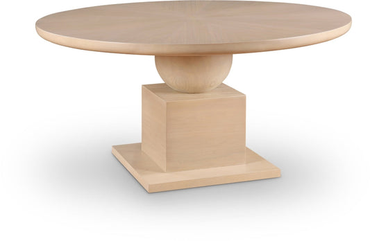 Rishal 60" Solid Wood And Oak Veneer Dining Table - Natural