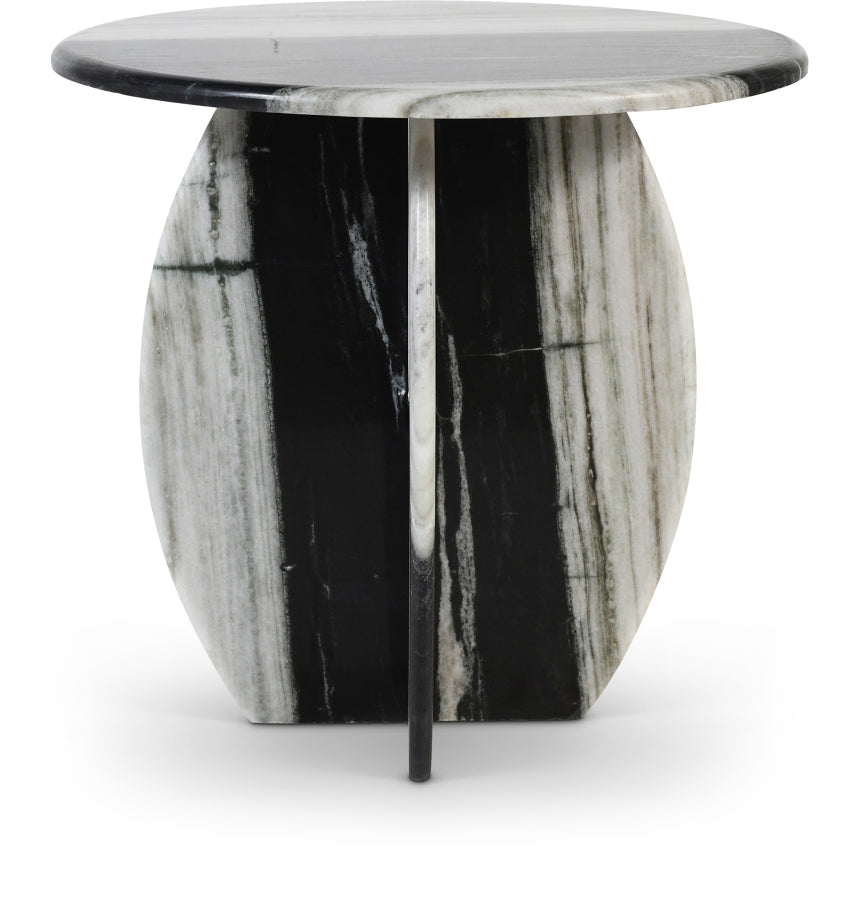 Formentera Genuine Marble End / Side Table - Panda