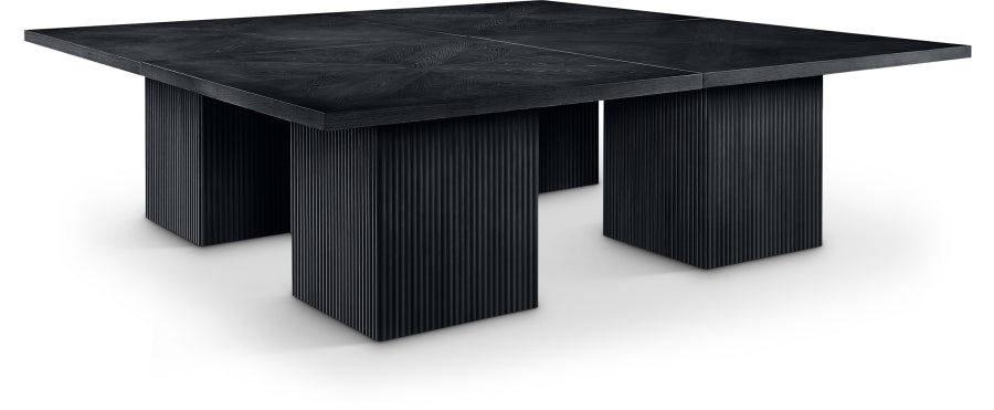 Belinda 108" Solid Wood And Oak Veneer Modular Dining Table - Black
