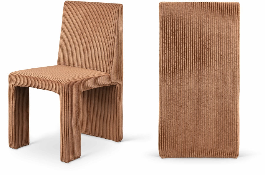 Benson Corduroy Fabric Upholstered Dining Chair - Saddle