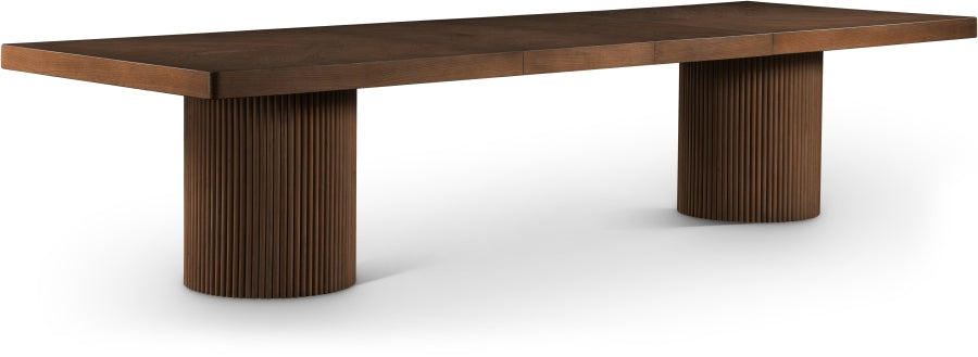 Belinda 96" - 144" Solid Wood And Oak Veneer Extendable Dining Table - Brown