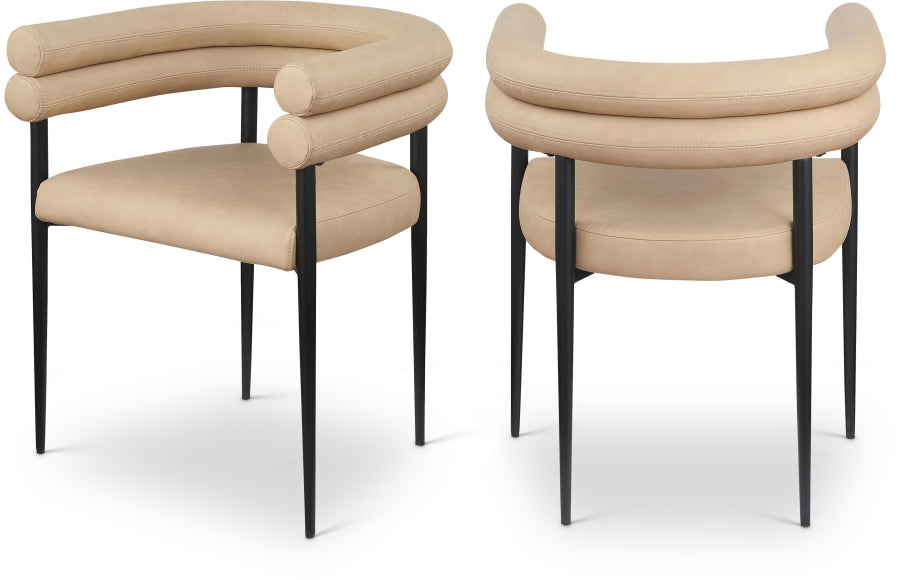 Lavina Vegan Leather Upholstered Dining Chair - Tan