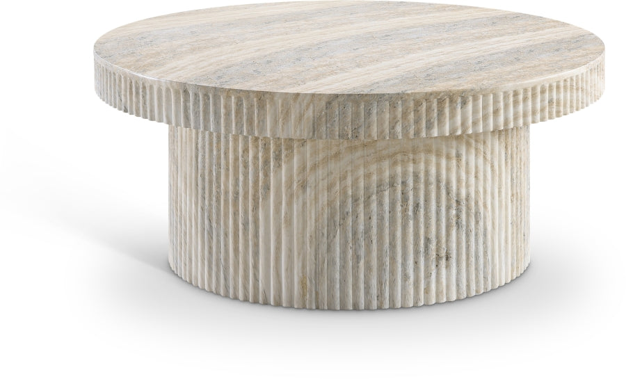 Legatto Travertine Finish Indoor/Outdoor Concrete Coffee Table - Natural
