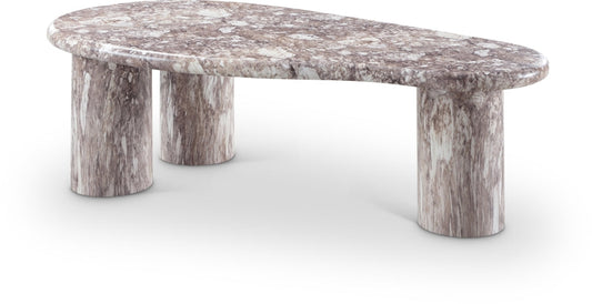 Sassari Marble Finish Indoor / Outdoor Concrete Coffee Table - Brown
