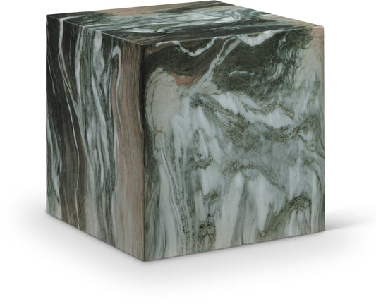 Piazza Marble Finish Indoor / Outdoor Concrete End Table - Green