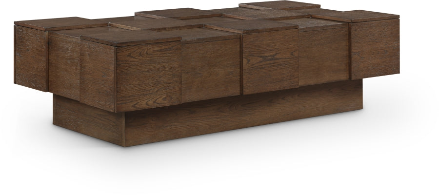Anzio Oak Veneer Coffee Table - Brown