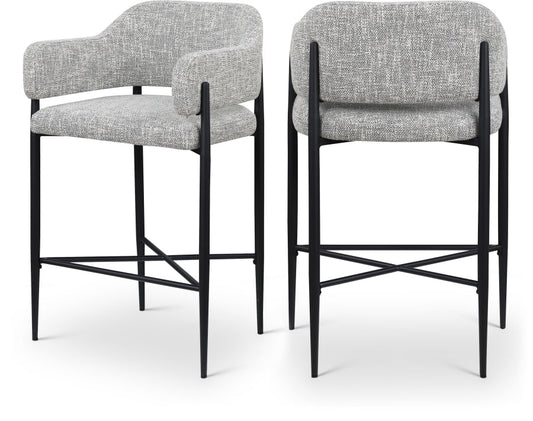 Dame Fabric Upholstered Counter Stool - Grey