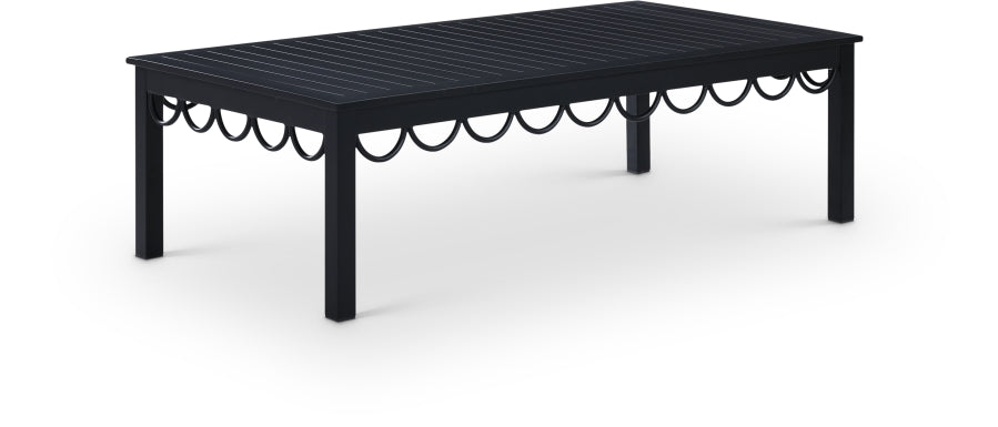 Portofino Aluminum Outdoor Patio Coffee Table - Black