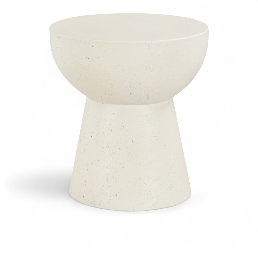 Avaya Concrete And Fiberglass Indoor / Outdoor Patio End Table - Cream