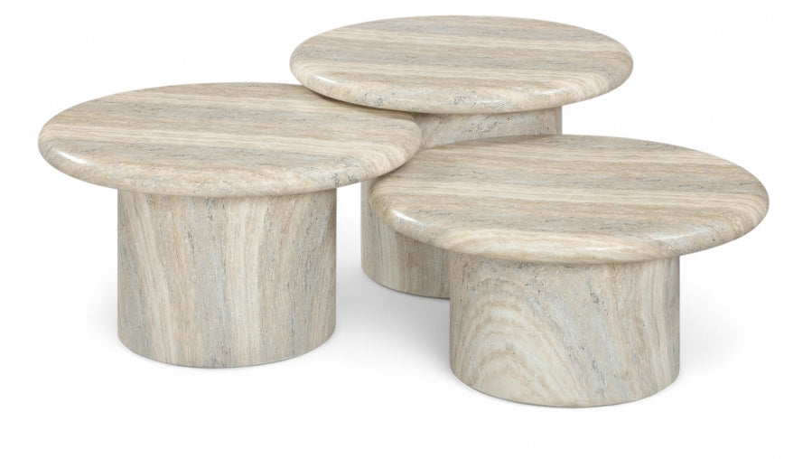 Emara Concrete And Fiberglass 3-pc Coffee Table - Travertine