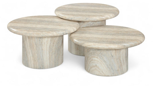 Emara Concrete And Fiberglass 3-pc Coffee Table - Travertine
