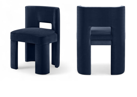 Zuno Velvet Performance Fabric Upholstered Dining Chair - Blue
