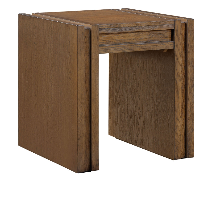 Stanton Oak Veneer And Solid Wood End / Side Table - Brown
