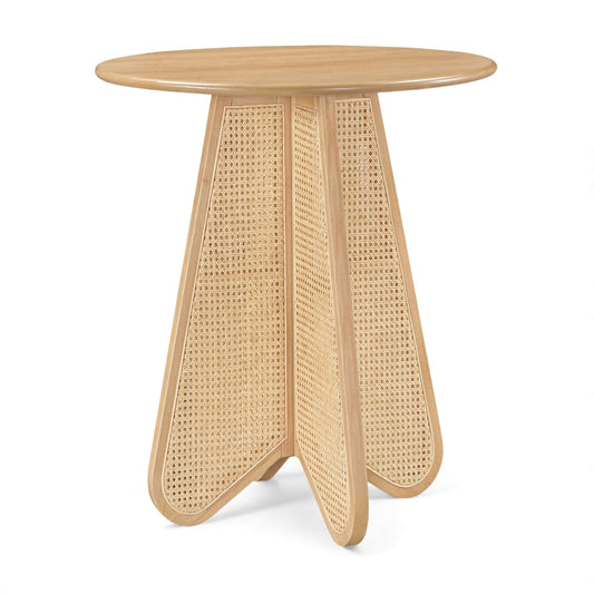 Butterfly 36" Solid Wood And Natural Cane Bar Height Table - Natural