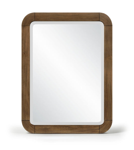Tiberio Solid Wood Framed Mirror - Brown