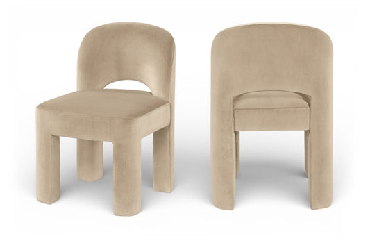 Celine Velvet Performance Fabric Upholstered Dining Chair - Beige