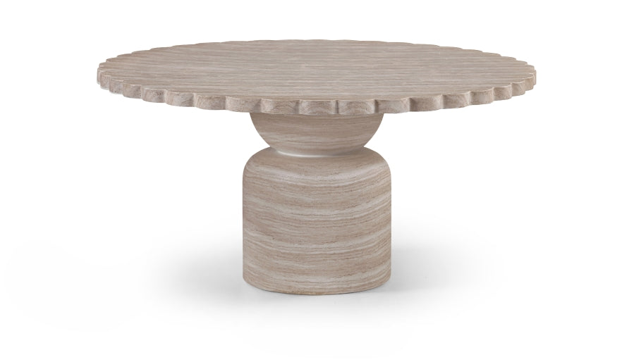 Petalia 60" Concrete Indoor / Outdoor Dining Table - Travertine
