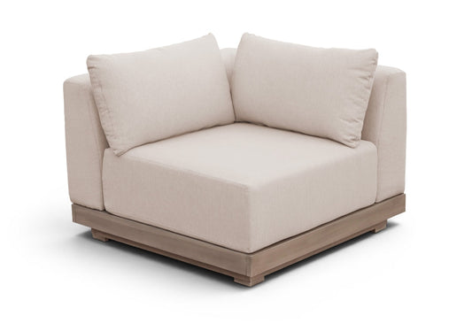 Solace Olefin Performance Fabric Outdoor Patio Corner Modular Chair - Beige