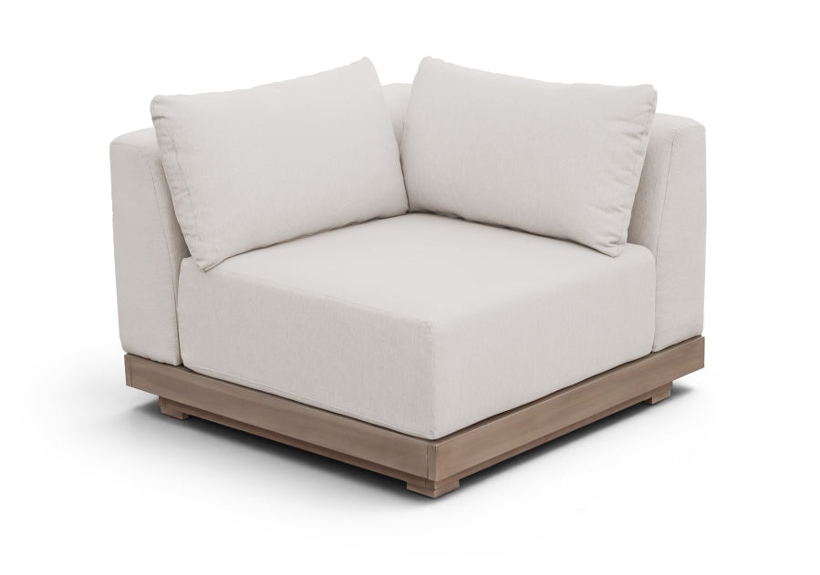 Solace Olefin Performance Fabric Outdoor Patio Corner Modular Chair - Cream