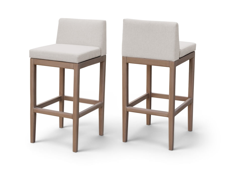 Solace Olefin Performance Fabric Outdoor Patio Bar Stool - Cream