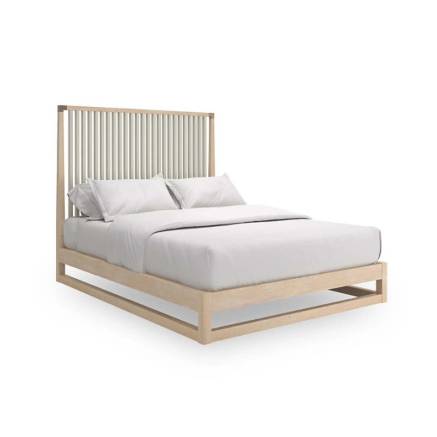 Pinstripe Slatted Kg Bed Light Hb