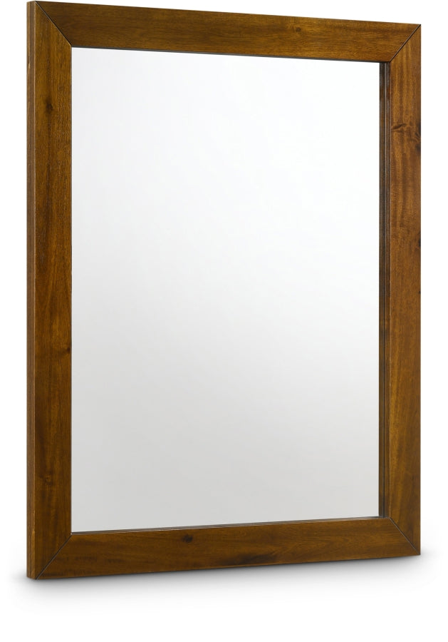 Reed Wood Frame Mirror - Antique Coffee