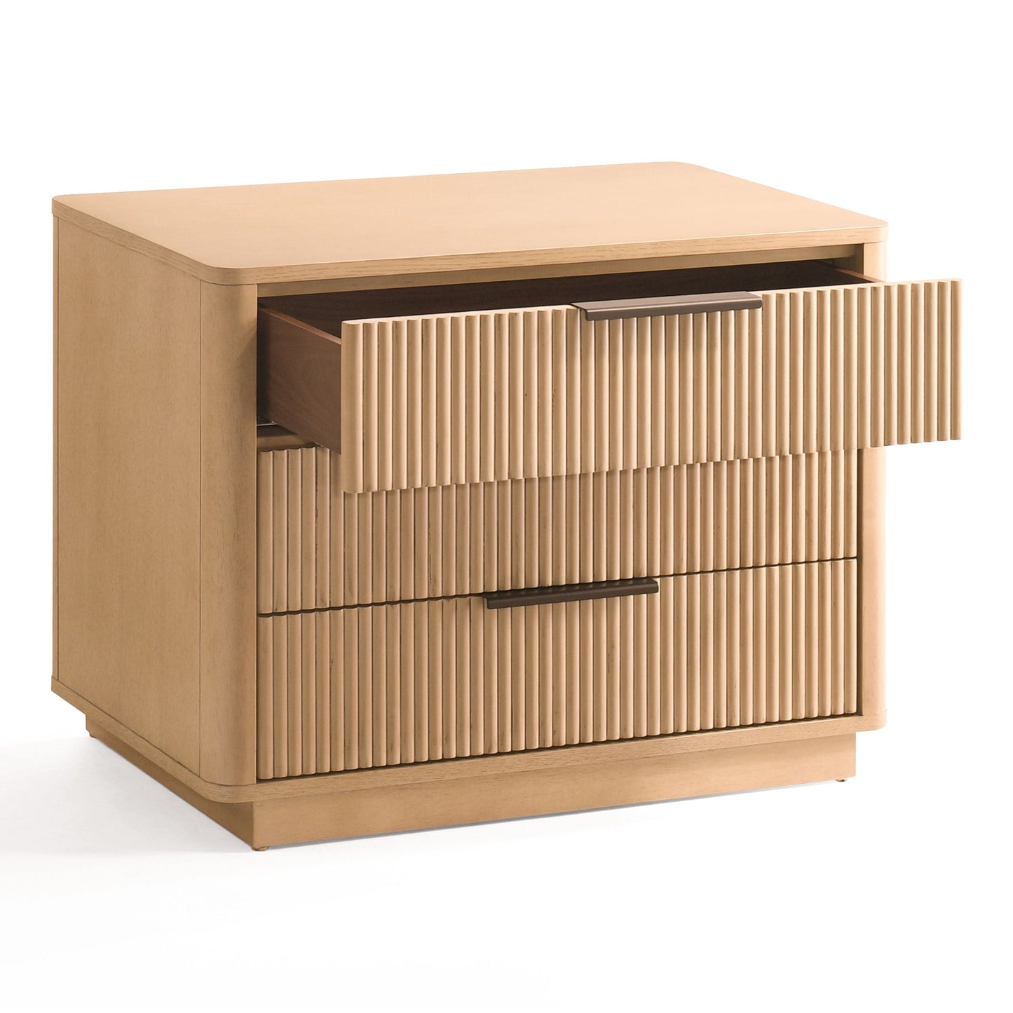 Santa Monica - Modern Natural Oak 3 Drawer Nightstand