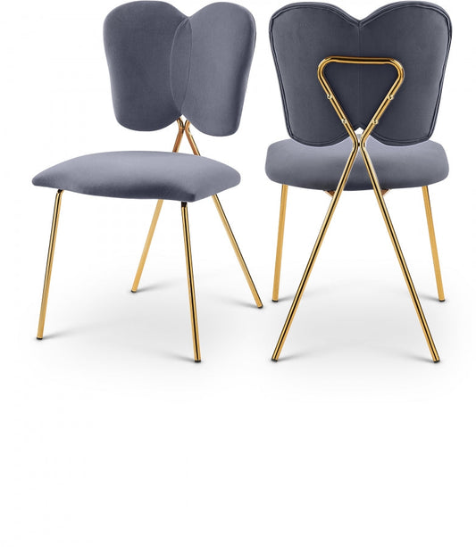 Angel Velvet Upholstered Dining Chair - Grey