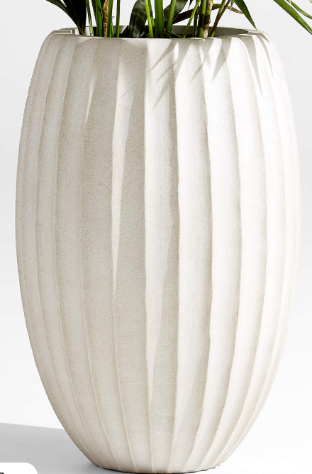 Warren 16.9" x 26" Large Warm White Ficonstone Outdoor Planter