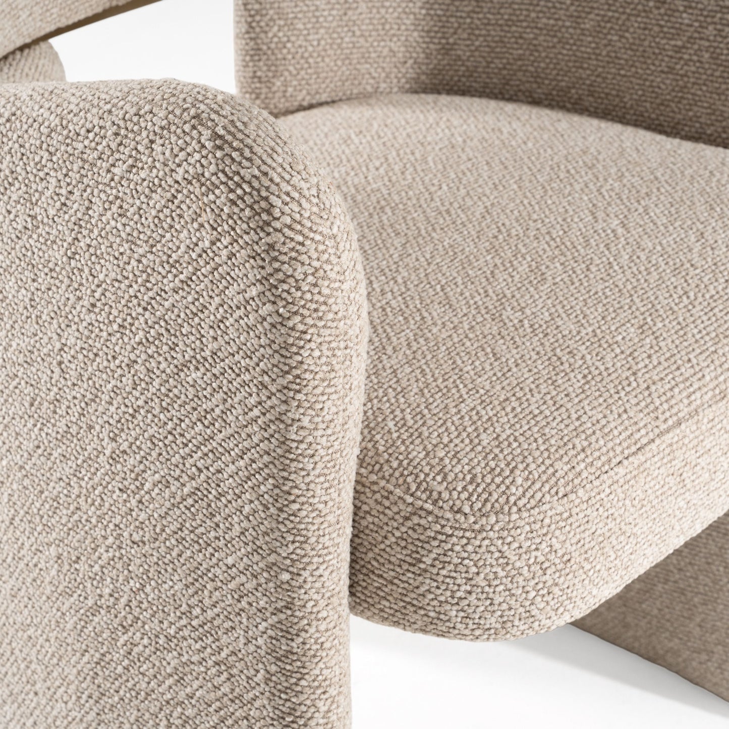 Ashley - Modern Beige Fabric + Brushed Brass Dining Chair