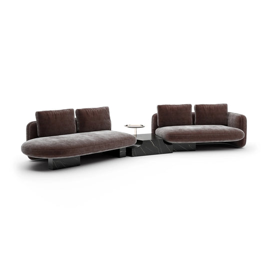Overlap Left Bumper Sectional Dk Taupe