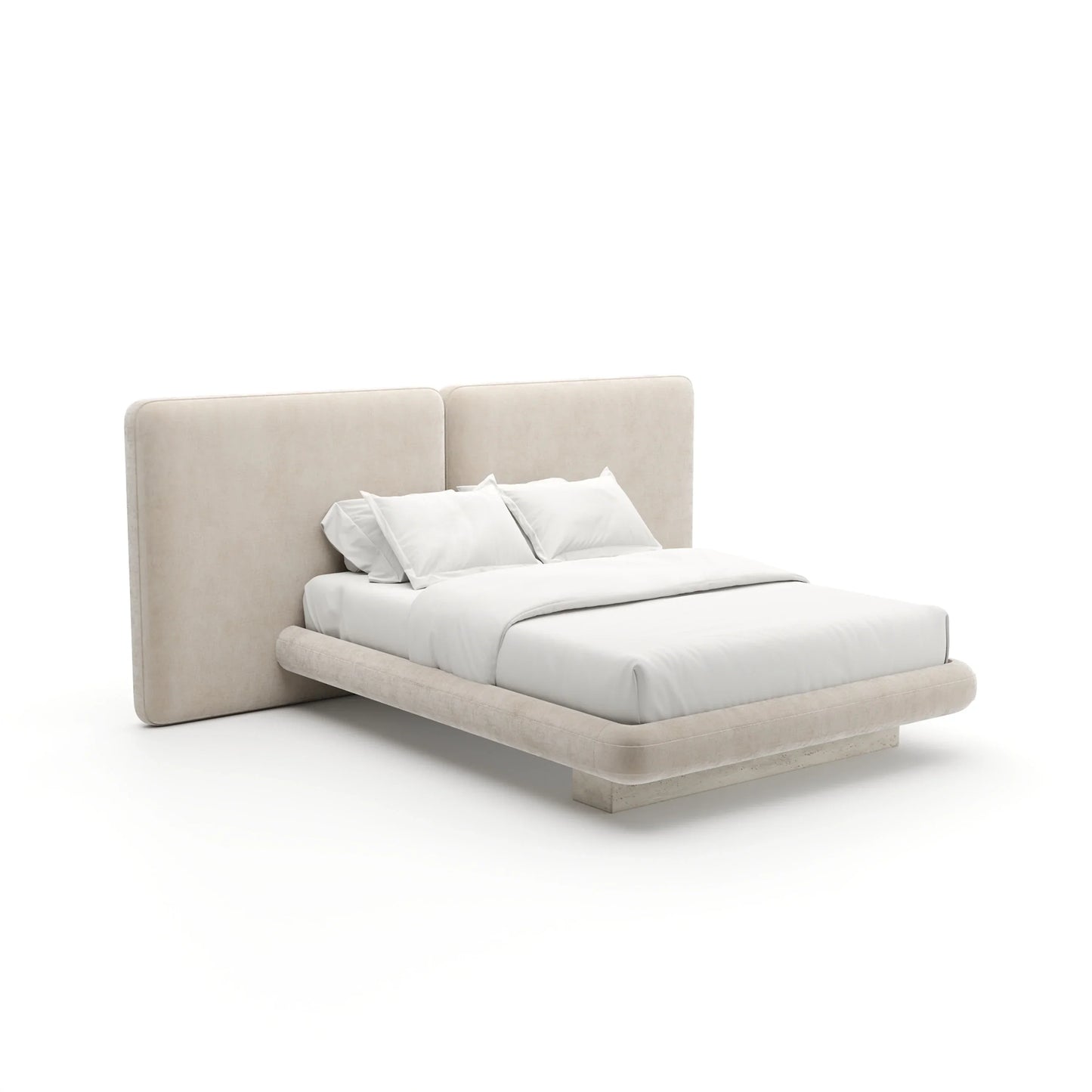 Overlap Uph 2 Panel Qn Bed Hb Ivory